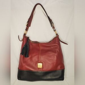 Cranberry and black Dooney and Bourke hobo